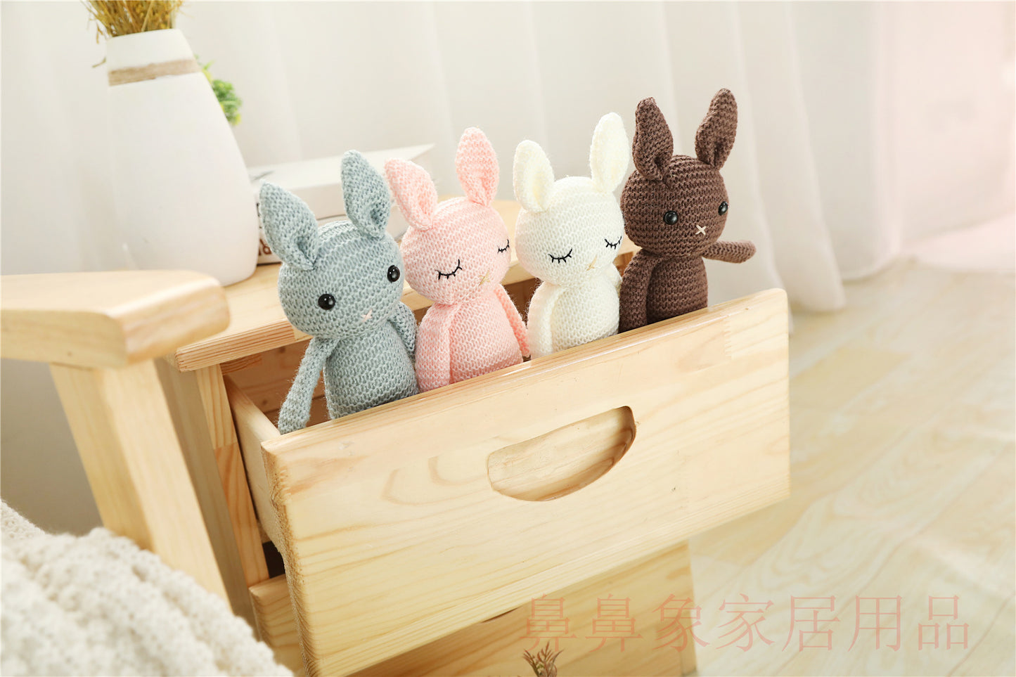 Newx Handmade Rabbit Crochet Wool Doll Animal Stuffed Plush Toy Baby Soothing Baby Sleeping Plush Toy Gifts For Kids Birthday