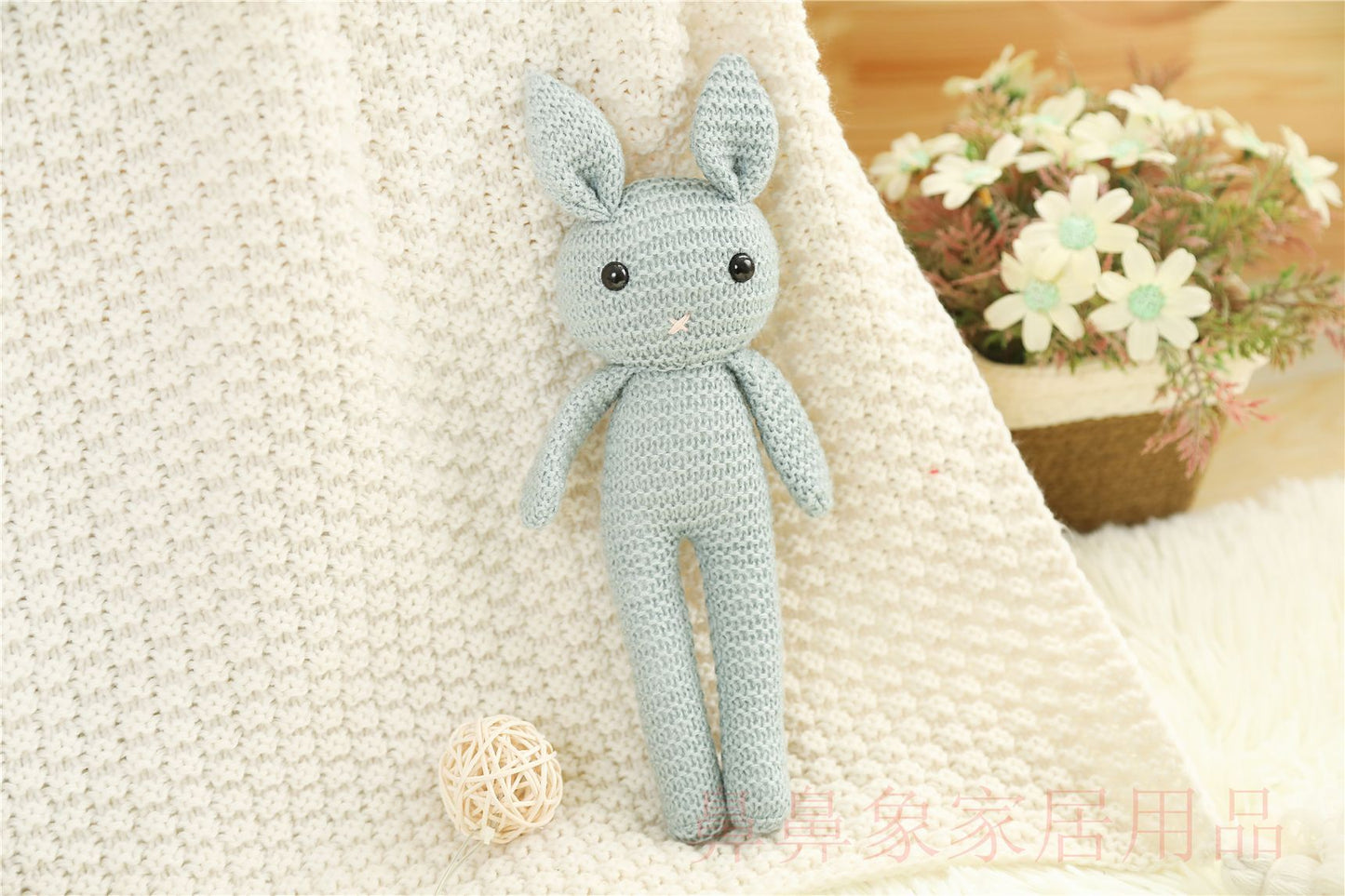 Newx Handmade Rabbit Crochet Wool Doll Animal Stuffed Plush Toy Baby Soothing Baby Sleeping Plush Toy Gifts For Kids Birthday