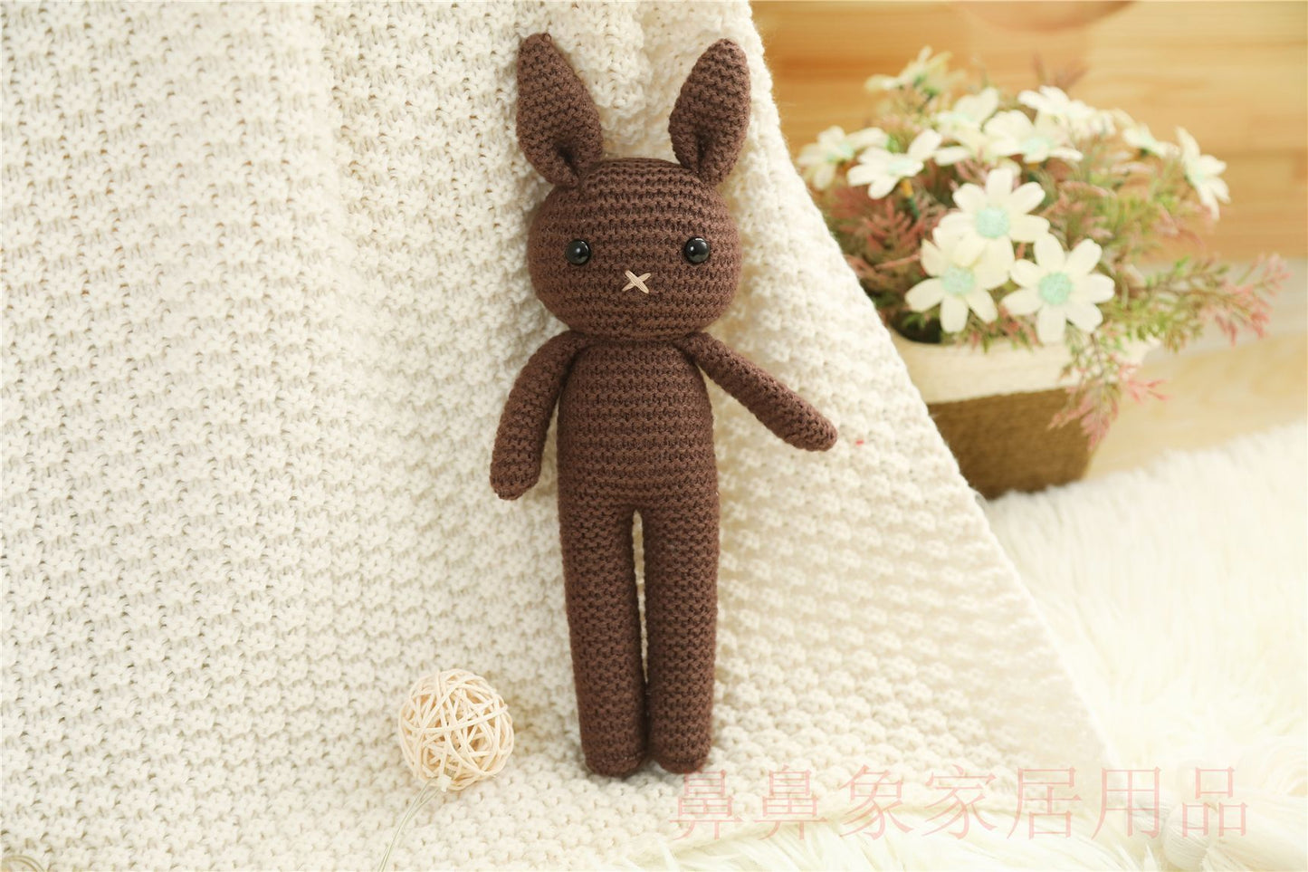 Newx Handmade Rabbit Crochet Wool Doll Animal Stuffed Plush Toy Baby Soothing Baby Sleeping Plush Toy Gifts For Kids Birthday