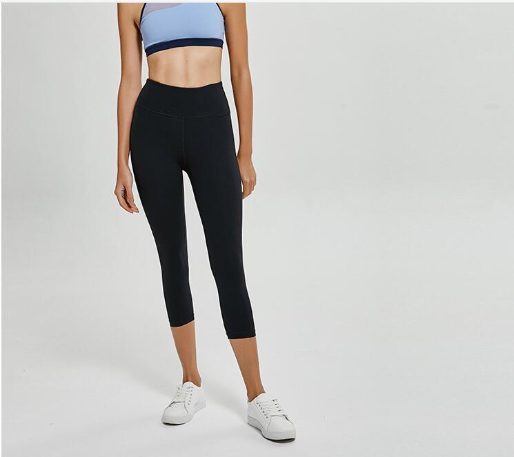 High waist tights sports pants women's running fitness pants quick-drying nine pants high elastic yoga pants