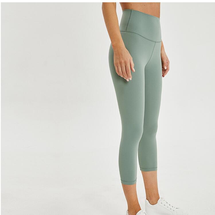 High waist tights sports pants women's running fitness pants quick-drying nine pants high elastic yoga pants