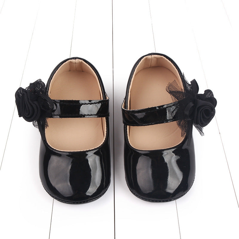 Baby Girl Spring And Summer New Shallow Mouth Patent Leather Soft Bottom Toddler Shoes