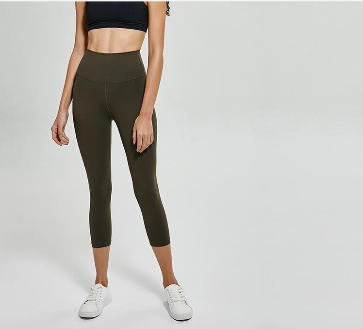 High waist tights sports pants women's running fitness pants quick-drying nine pants high elastic yoga pants