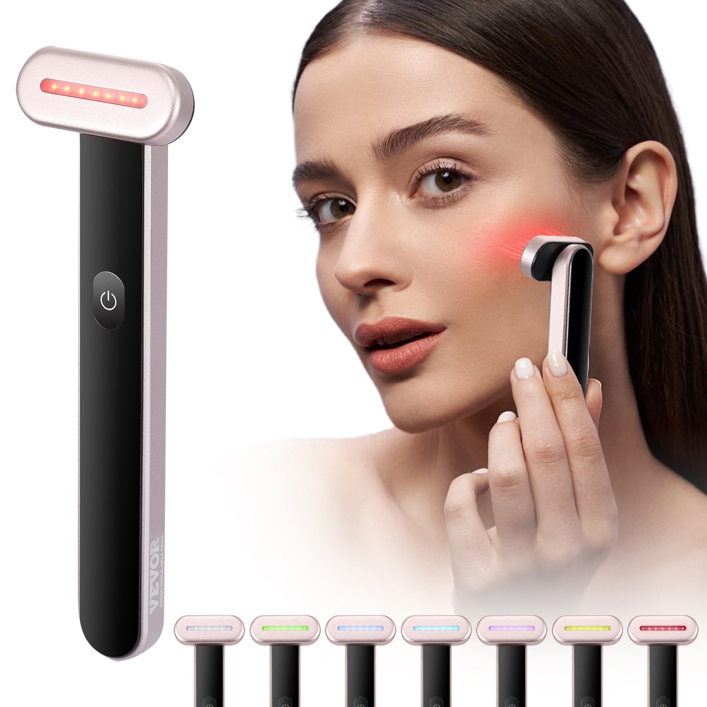 7-Colour LED Facial Wand – Red Light Therapy with Heat & Microcurrent