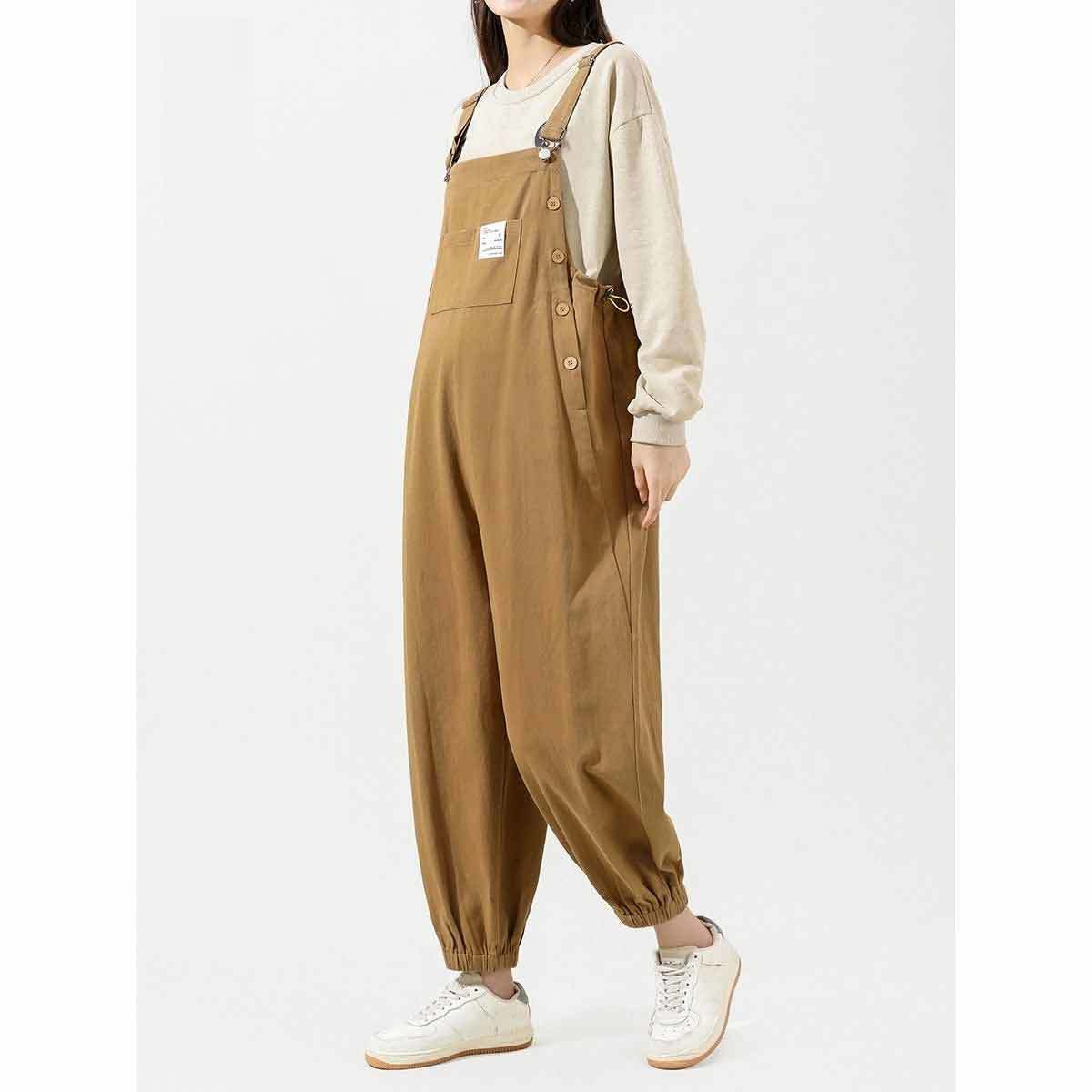 New Outdoor Thin Plus Size Loose Maternity Bib Pants