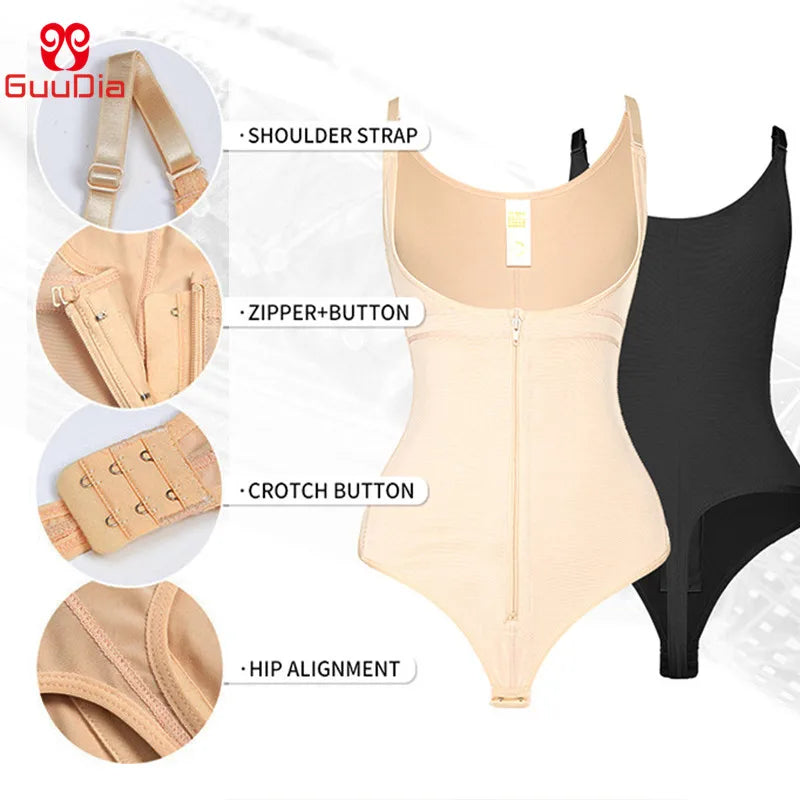 Tummy Control Shapewear Bodysuit – Waist Trainer Thong for Women