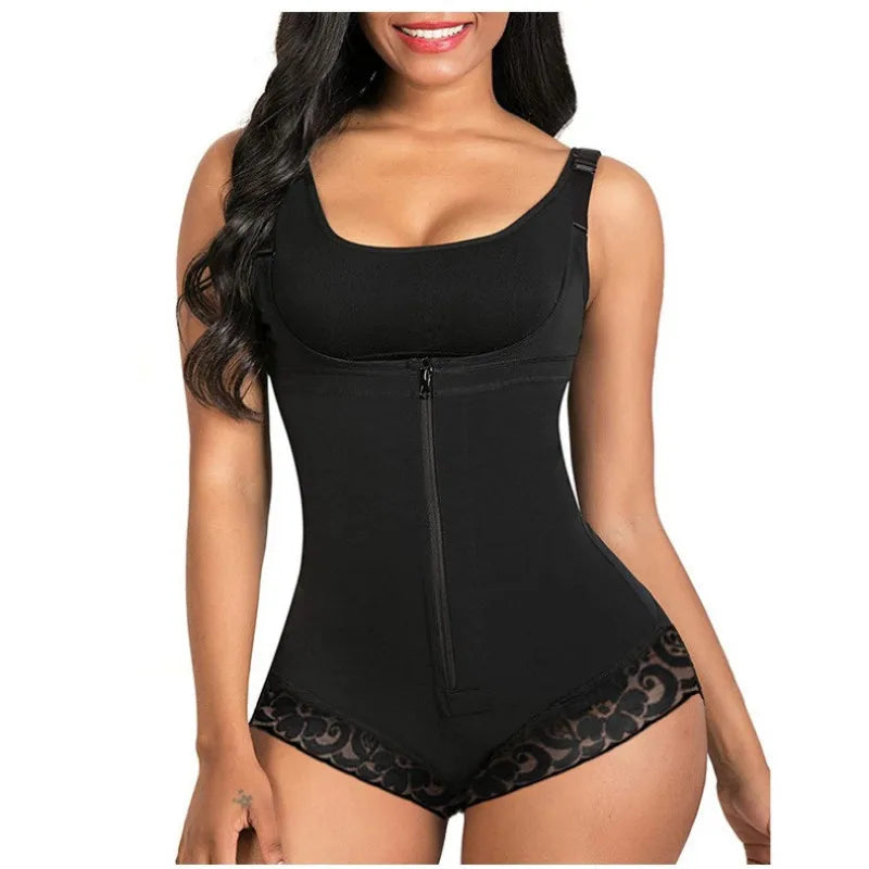 Shapewear Tummy Control Fajas Colombianas Body Shaper Zipper Open Bust Bodysuit