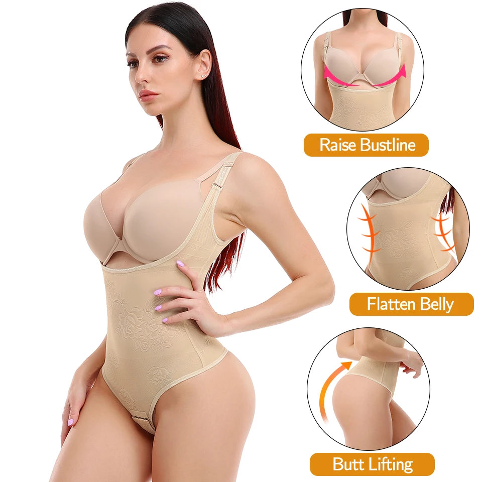 Bodysuit New Tummy Control Shapewear Waist Trainer Thong Body Shaper