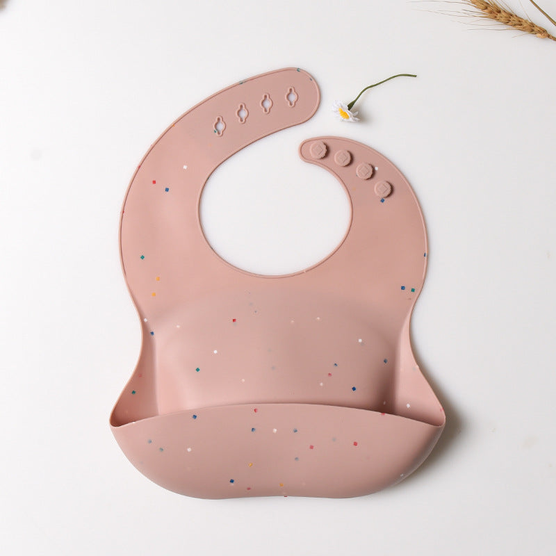 Colorful Particles Silicone Baby Bib Waterproof