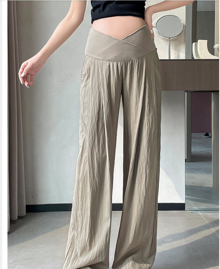 Thin Wide-Leg Maternity Pants – Summer Belly Support