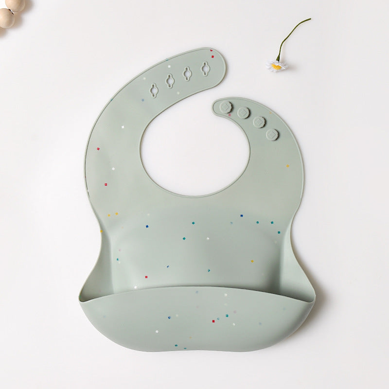 Colorful Particles Silicone Baby Bib Waterproof