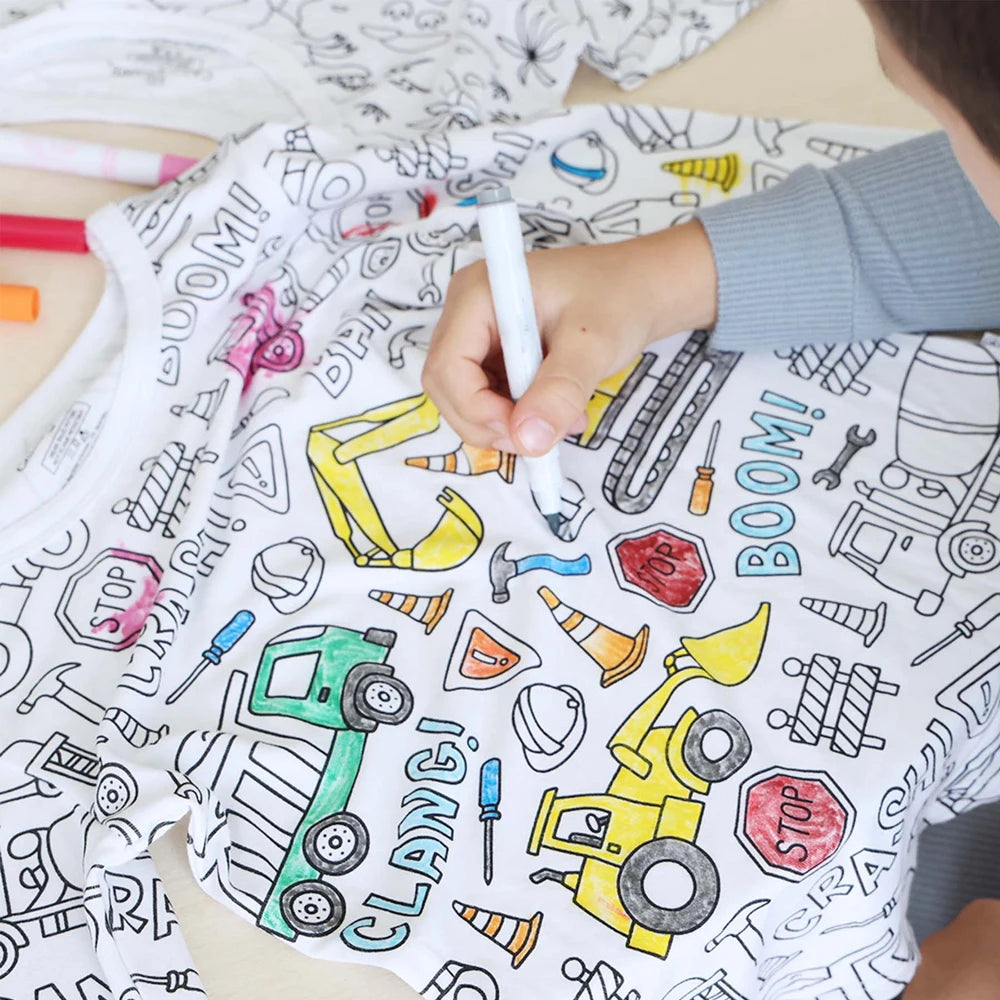 DIY Color-In Pajamas Kid Crafts For Kids Boys Girls (Without Painting Pens)