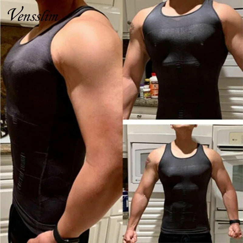 Men’s Compression Shirt – Body Shaper Vest , Abdomen Slimming & Posture Support