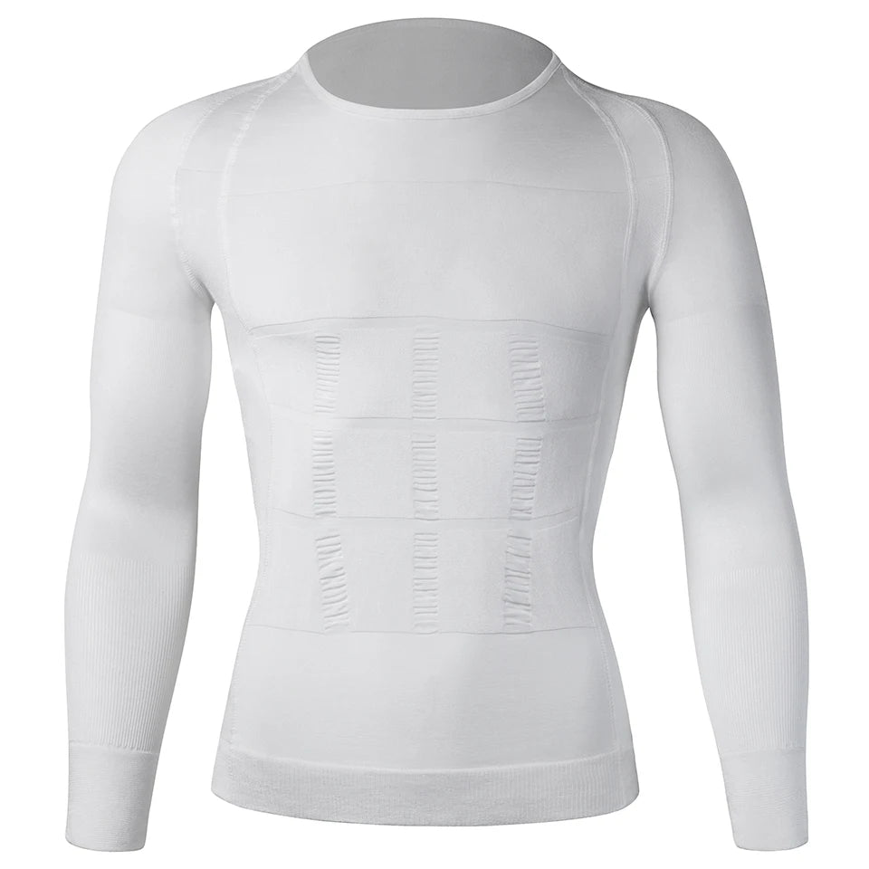 Men’s Long Sleeve Compression Shaper Shirt – Slimming & Tummy Control