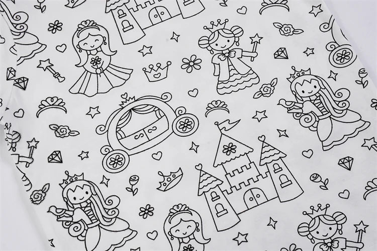 DIY Colour-In Kids Pyjama Party Set – Two-Piece Boys Gils (Without Painting Pens)