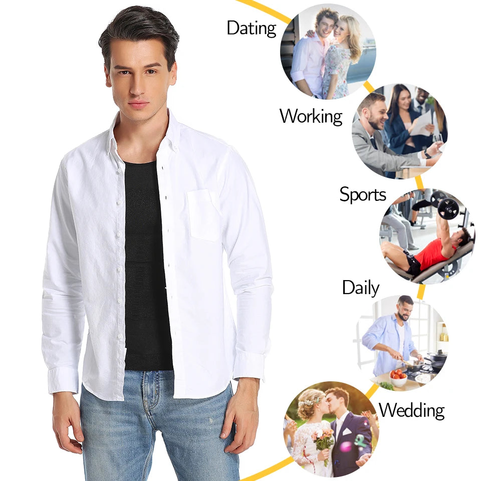 Men’s Long Sleeve Compression Shaper Shirt – Slimming & Tummy Control