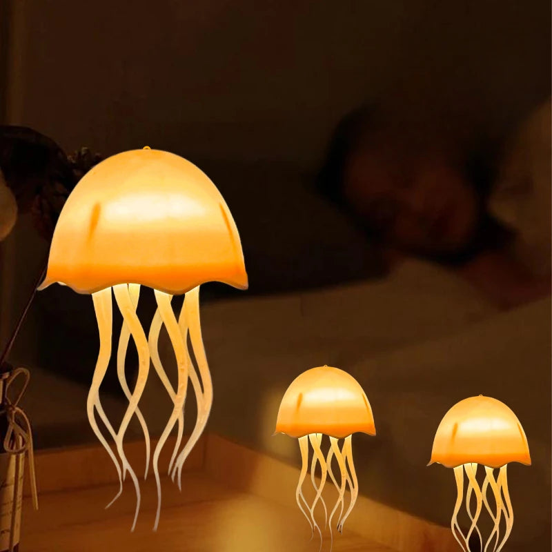 Full color gradient sound controlled jellyfish small night lamp floating