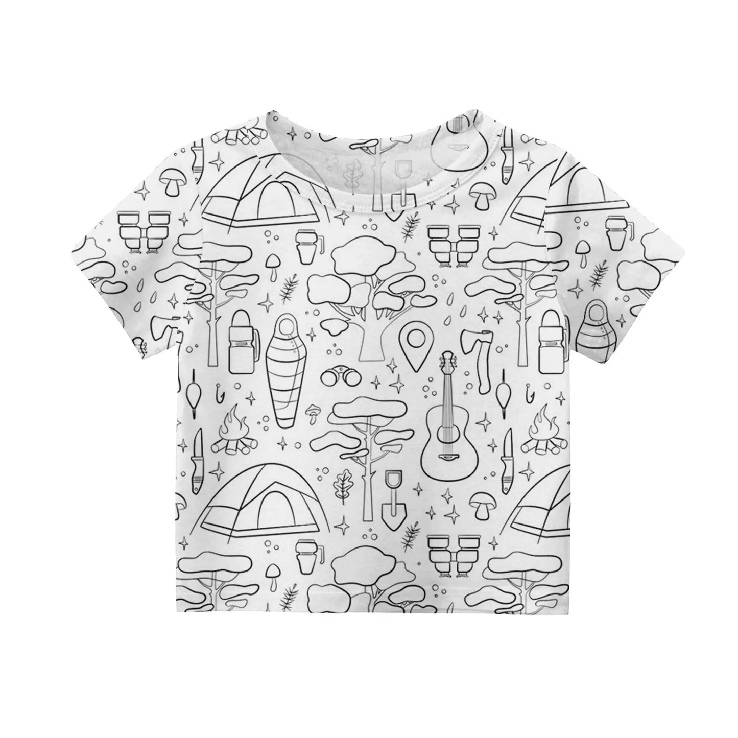 Colour-In Kids Pyjama Set – T-Shirt & Shorts (No Pens Included)