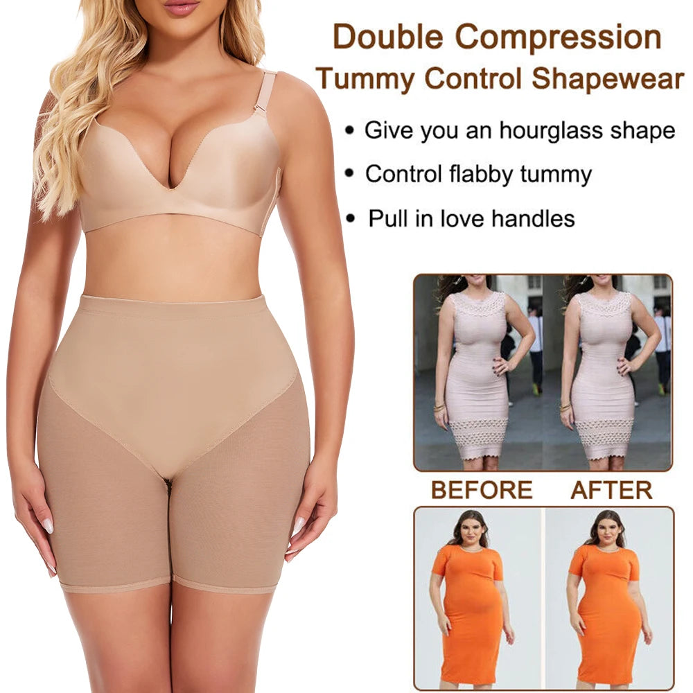 Butt Lifting Shaping Shorts Women High Waist Mesh Breathable Shaping Panties