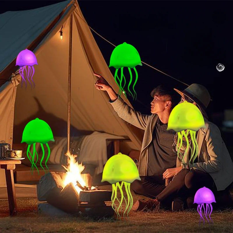 Full color gradient sound controlled jellyfish small night lamp floating