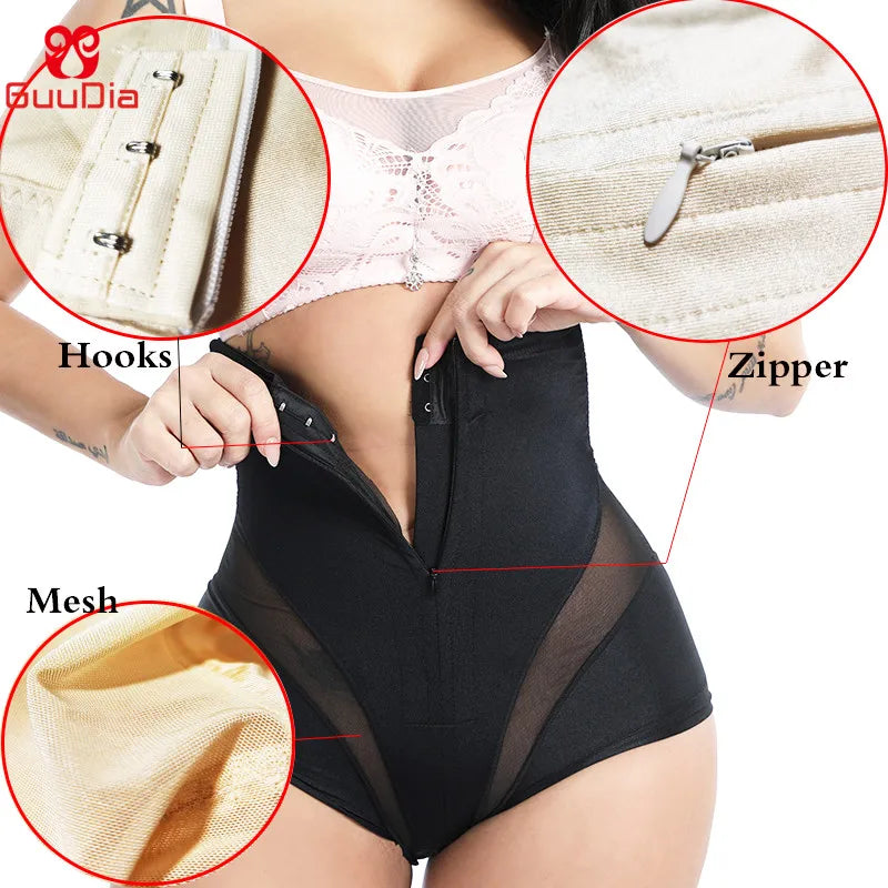 Women's High Waist Shaping Brief – Zipper Tummy Control Panty