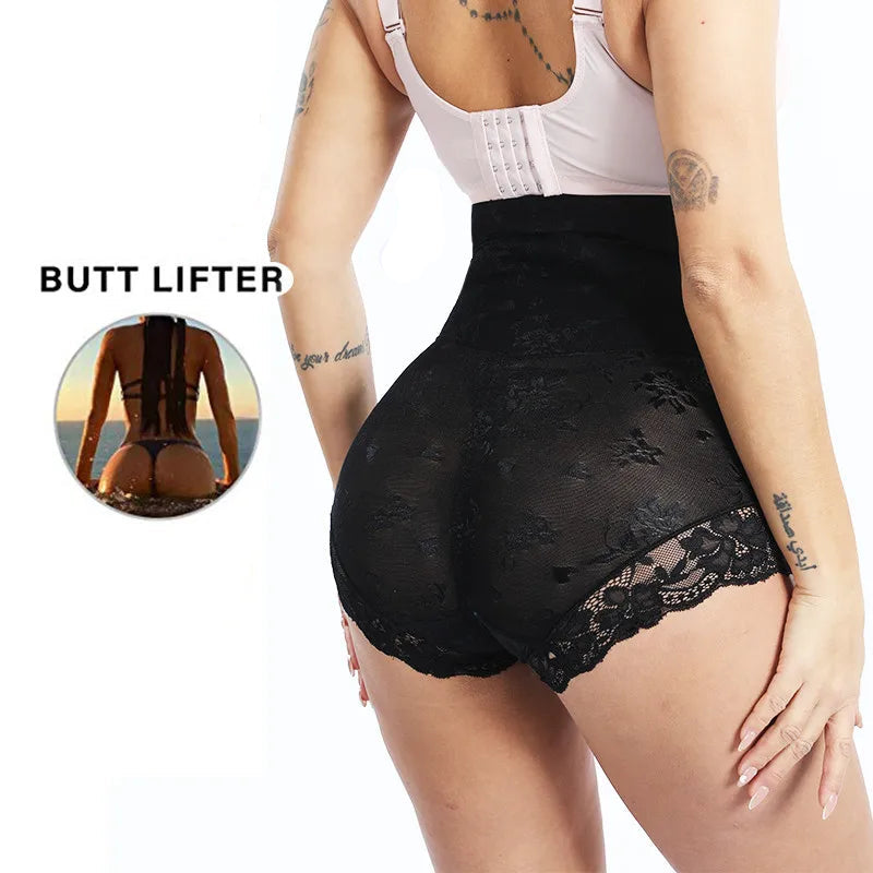 Zipper Waist Trainer Shapewear – Lace High Waist Double Control Panties