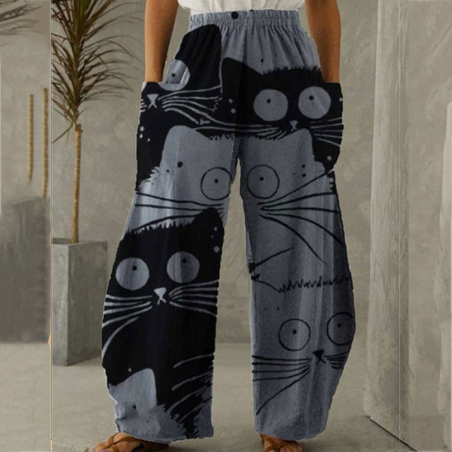 Women's Loose Casual Straight-leg Wide-leg Pants