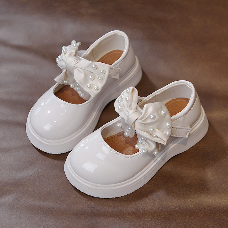 Girls' Princess Shoes, Children's Soft-soled Leather Shoes, Black Single Shoes