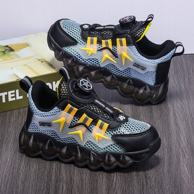 Kids Running Shoes – Twist-Lock Breathable Mesh Sneakers (Sizes 27–40)