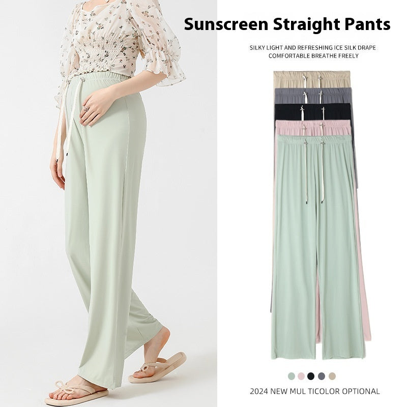Postpartum Wearable Maternity Wide Leg Pants Fashion Loose High Waist