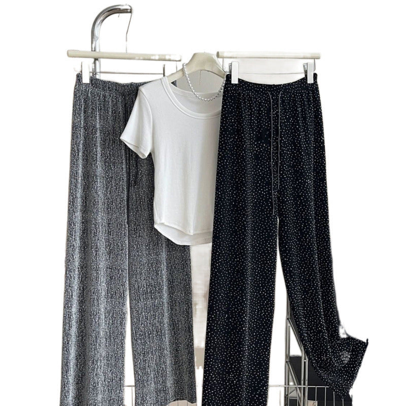 Casual Ice Silk Straight-leg Pants Loose