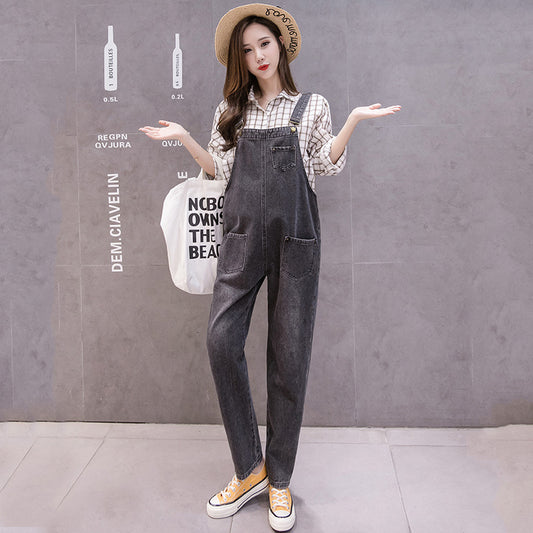 Large Size Maternity Denim Overalls Fashion Casual Versatile Pants