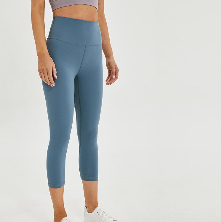 High waist tights sports pants women's running fitness pants quick-drying nine pants high elastic yoga pants
