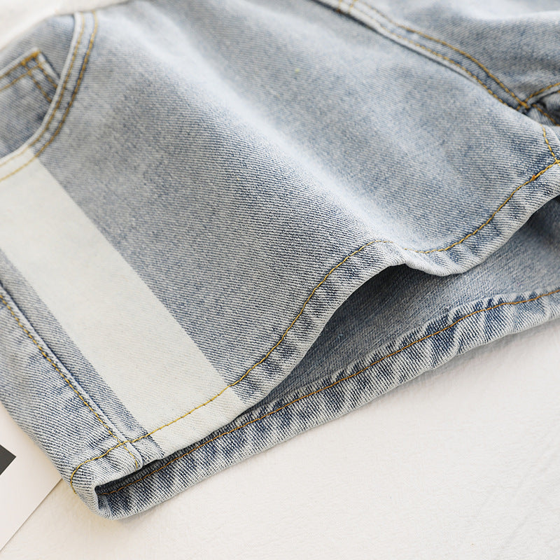 Wear Maternity Shorts, Mothers Wear Thin Denim Belly Lift Maternity Pants During Pregnancy