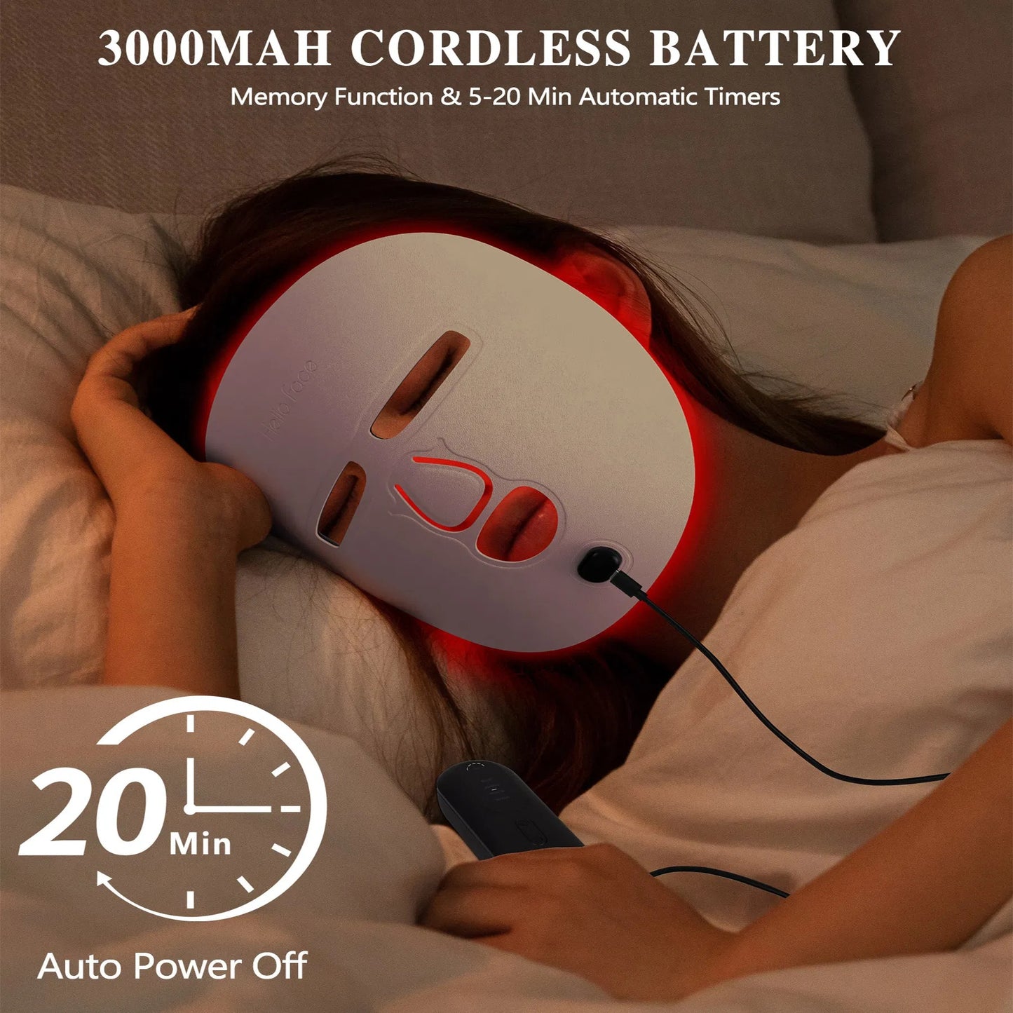 LED Light Therapy Mask – Wireless Red, Blue & Infrared Skincare Device Home Or Travel