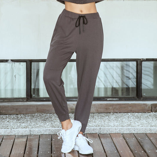 Cropped sports and leisure, casual, harem pants