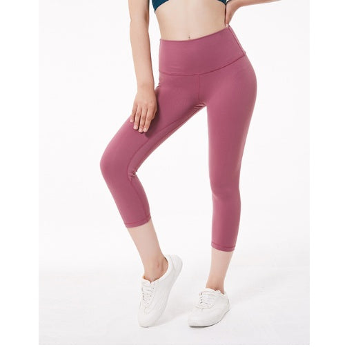 High waist tights sports pants women's running fitness pants quick-drying nine pants high elastic yoga pants