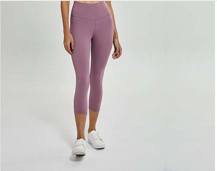 High waist tights sports pants women's running fitness pants quick-drying nine pants high elastic yoga pants