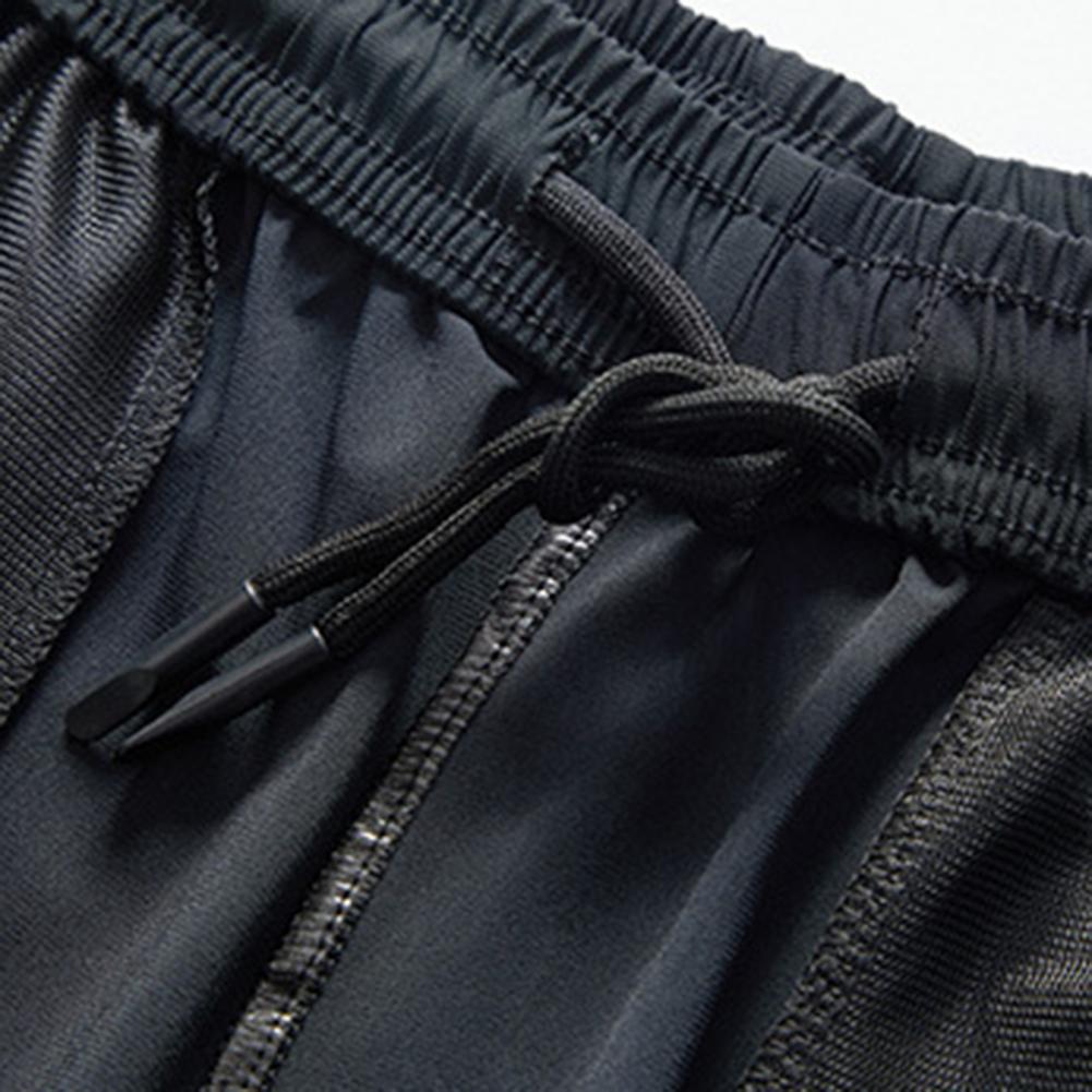 Summer Ice Silk Cropped Trousers Men's Sports Casual Pants Quick-drying 7-point Library Men