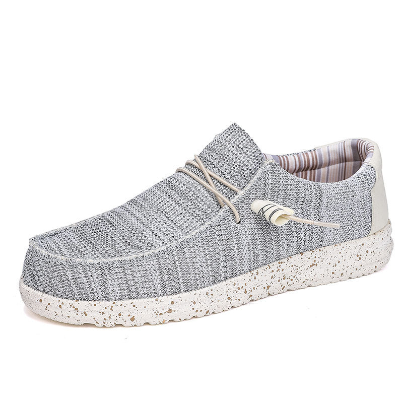 Men's Breathable Canvas Lace-Up Sneakers