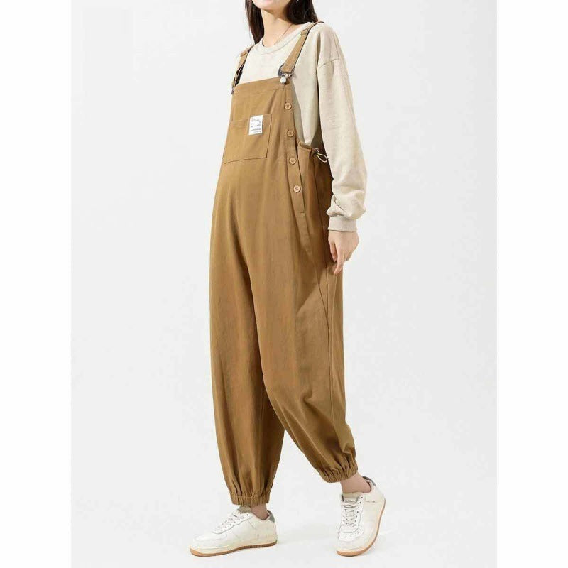 New Outdoor Thin Plus Size Loose Maternity Bib Pants