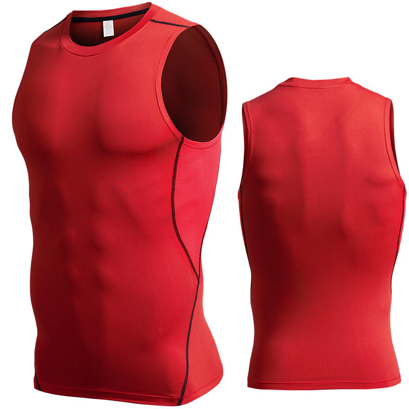 Sports Vest Men's Tight Bottoming Sleeveless Workout Clothes Violently Sweat Training Running Quick-drying