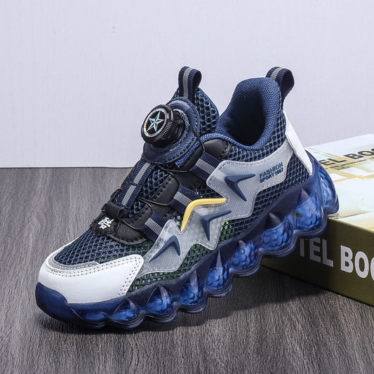 Kids Running Shoes – Twist-Lock Breathable Mesh Sneakers (Sizes 27–40)
