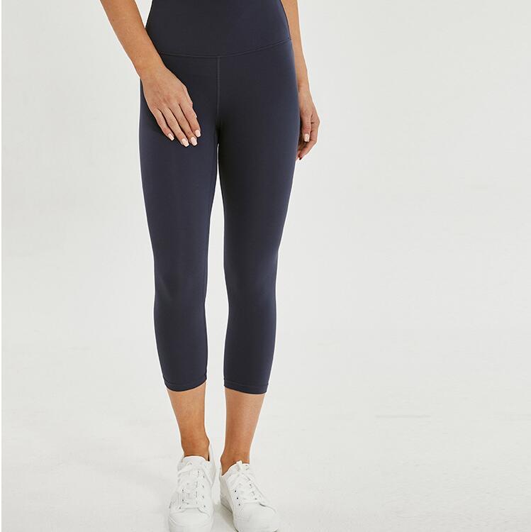 High waist tights sports pants women's running fitness pants quick-drying nine pants high elastic yoga pants
