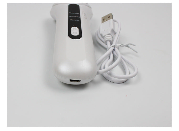 USB Rechargeable Heated Facial Cleansing Brush – Deep Pore & Circulation Boosting Tool