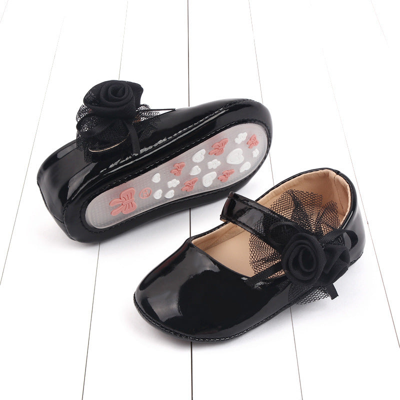 Baby Girl Spring And Summer New Shallow Mouth Patent Leather Soft Bottom Toddler Shoes