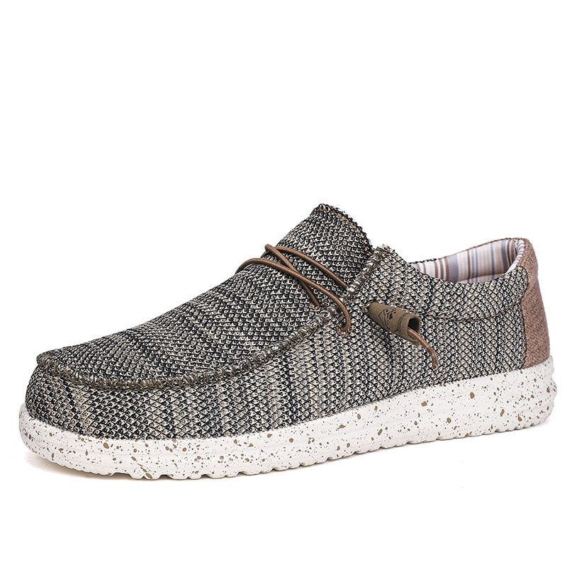 Men's Breathable Canvas Lace-Up Sneakers