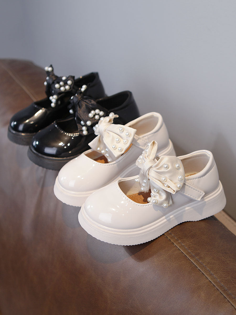 Girls' Princess Shoes, Children's Soft-soled Leather Shoes, Black Single Shoes