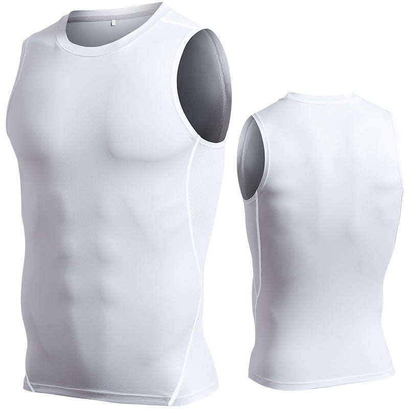 Sports Vest Men's Tight Bottoming Sleeveless Workout Clothes Violently Sweat Training Running Quick-drying