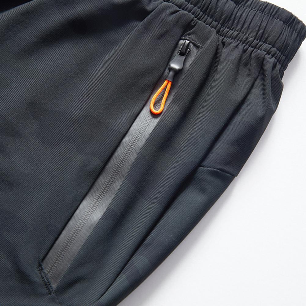Summer Ice Silk Cropped Trousers Men's Sports Casual Pants Quick-drying 7-point Library Men
